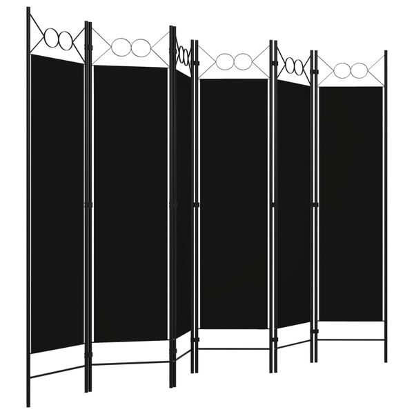 vidaXL 6-Panel Room Divider Black 240x180 cm