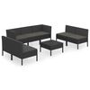 vidaXL 8 Piece Garden Lounge Set with Cushions Poly Rattan Black