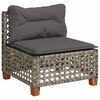 vidaXL 10 Piece Garden Sofa Set with Cushions Grey Poly Rattan
