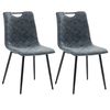 vidaXL Dining Chairs 2 pcs Black Faux Leather