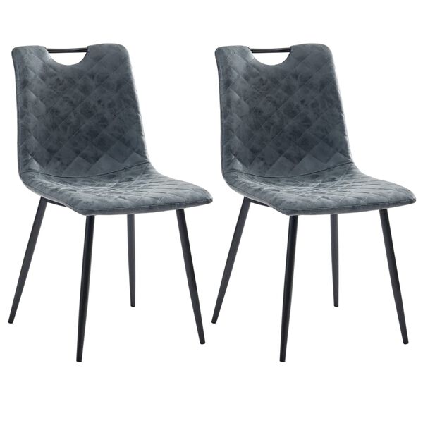 vidaXL Dining Chairs 2 pcs Black Faux Leather