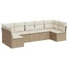 vidaXL 7 Piece Garden Sofa Set with Cushions Beige Poly Rattan