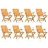 vidaXL Folding Chairs 8 pcs 61x67x90 cm Solid Wood Teak