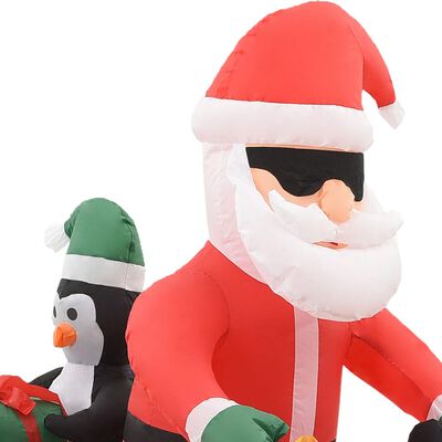 vidaXL Christmas Inflatable Santa Claus on Motorcycle LED IP44 160 cm