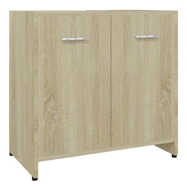 vidaXL Bathroom Cabinet Sonoma Oak 60x33x61 cm Engineered Wood