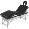 vidaXL Black Foldable Massage Table 4 Zones with Aluminium Frame