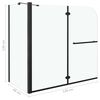 vidaXL Bi-Folding Shower Enclosure ESG 120x68x130 cm Black