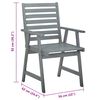 vidaXL Outdoor Dining Chairs with Cushions 2 pcs Solid Acacia Wood
