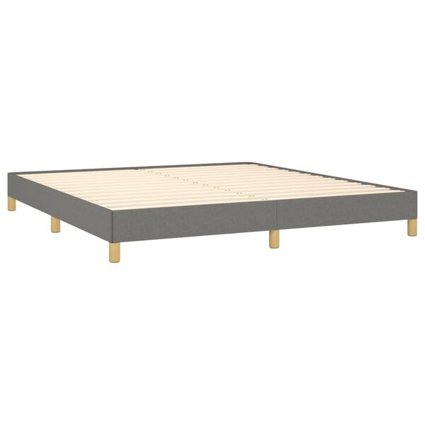 vidaXL Bed Frame without Mattress Dark Grey 180x200 cm Super King Fabric