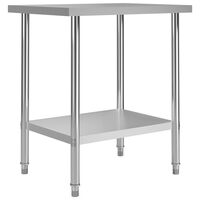 vidaXL Kitchen Work Table 80x60x85 cm Stainless Steel