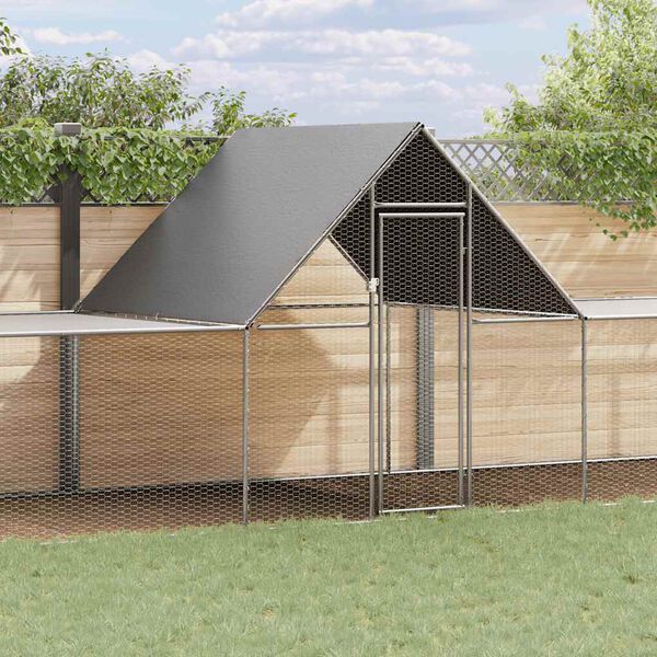 vidaXL Chicken Coop 10x2x2 m Galvanised Steel