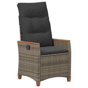 vidaXL Reclining Garden Chair Grey and Dark Grey 64 x 57.5 x 112 cm