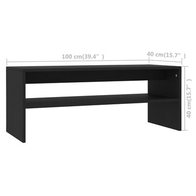 vidaXL Coffee Table Black 100x40x40 cm Engineered Wood