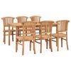 vidaXL 7 Piece Garden Dining Set Solid Teak Wood