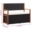 vidaXL Storage Bench 115 cm Poly Rattan and Solid Acacia Wood Black