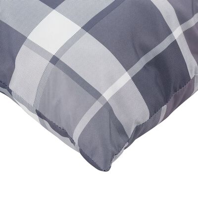 vidaXL Pallet Cushions 2 pcs Grey Check Pattern Fabric