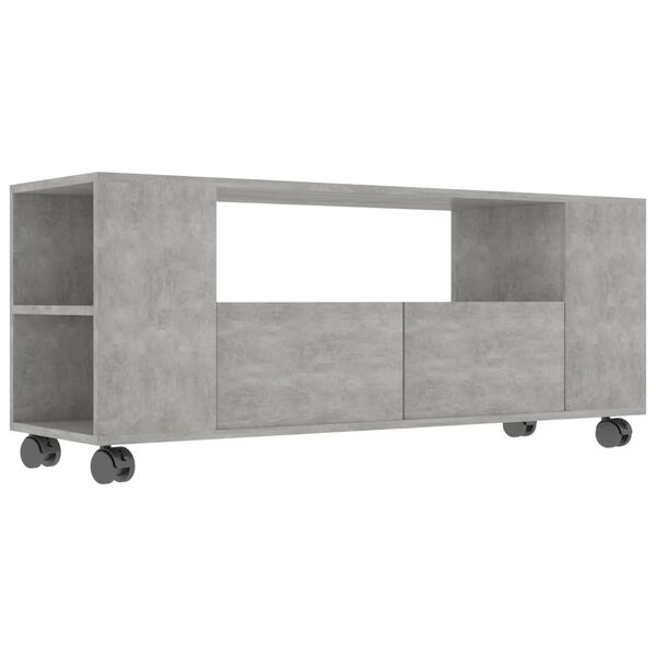 vidaXL TV Cabinet Concrete Grey 120x35x48 cm Engineered Wood