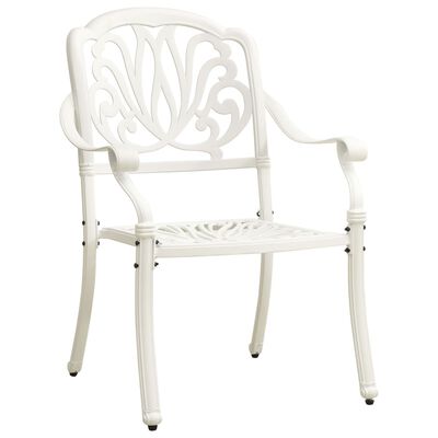 vidaXL Garden Chairs 2 pcs Cast Aluminium White