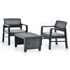 vidaXL 3 Piece Garden Lounge Set Plastic Anthracite
