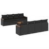 vidaXL Garden Sofa Set | Black | PE Rattan | Large | Adjustable Feet