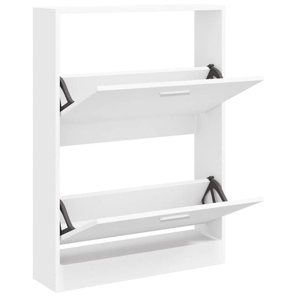 vidaXL Shoe Cabinet White 59x17x81 cm Engineered Wood