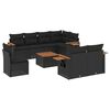 vidaXL Patio Sofa Set 9-Seaters Black