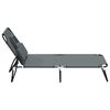 vidaXL Folding Sun Lounger Grey Oxford Fabric&Powder-coated Steel