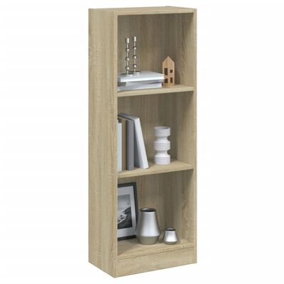 vidaXL 3-Tier Book Cabinet Sonoma Oak 40x24x109 cm Engineered Wood