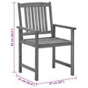 vidaXL Garden Chairs with Cushions 2 pcs Grey Solid Acacia Wood