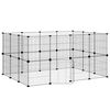 vidaXL 28-Panel Pet Cage with Door Black 35x35 cm Steel