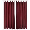 vidaXL 2 pcs Bordeaux Micro-Satin Curtains with Loops 140 x 175 cm