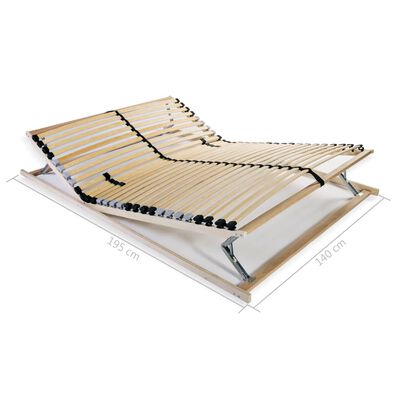 vidaXL Slatted Bed Base without Mattress with 28 Slats 7 Zones 140x200 cm