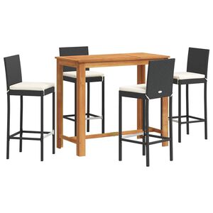 vidaXL Garden Bar Set | Black and Cream White