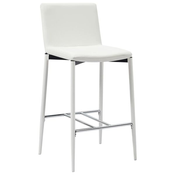 vidaXL Bar Stools 2 pcs White Faux Leather