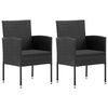 vidaXL 3 Piece Garden Dining Set Black