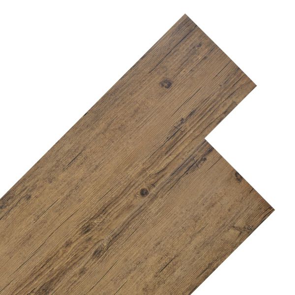 vidaXL Non Self-adhesive PVC Flooring Planks 4.46 m&sup2; 3 mm Walnut Brown
