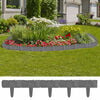 vidaXL Plastic Garden / Lawn Fence Stone Look 41 pcs 10 m