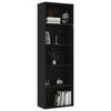 vidaXL 5-Tier Book Cabinet Black 60x30x189 cm Engineered Wood