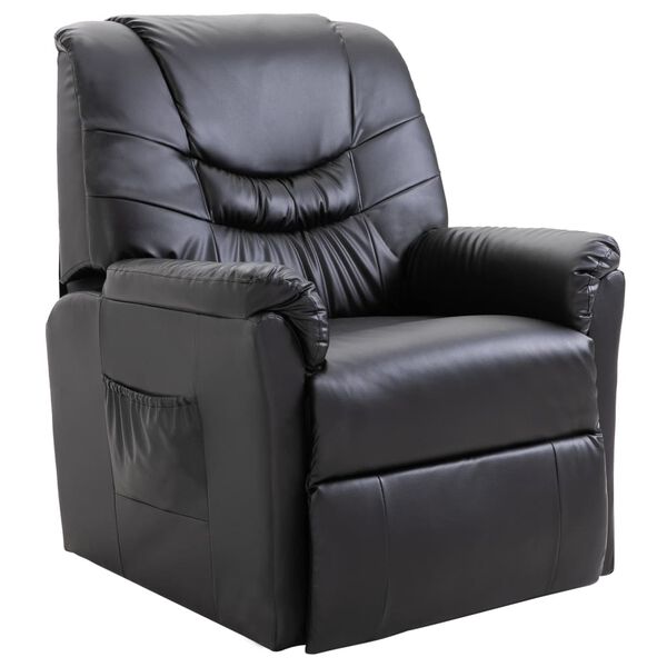 vidaXL Reclining Chair Black Faux Leather