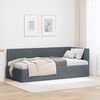 vidaXL Corner Bed Frame with Headboard Dark Grey 90 cm x 200 cm Velvet