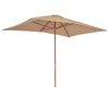 vidaXL Garden Parasol with Wooden Pole 200x300 cm Taupe