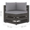 vidaXL 3-Seater Garden Sofa with Cushions Grey Impregnated Wood