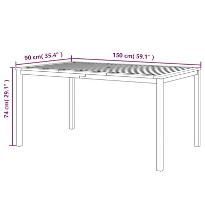 vidaXL 3 Piece Outdoor Dining Set with Cushions Solid Wood Acacia