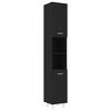 vidaXL Bathroom Cabinet | Black | Engineered wood | 30 x 30 x 179 cm