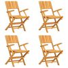 vidaXL Folding Chairs 4 pcs 55x61x90 cm Solid Wood Teak