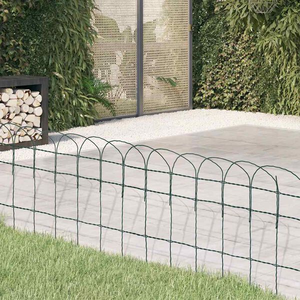 vidaXL Garden Border Fence Powder-coated Iron 10x0.4 m