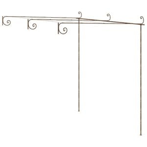 vidaXL Garden Arch | Antique Brown | Wrought Iron | Large | Decorative Inlays