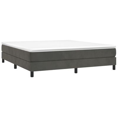 vidaXL Box Spring Bed Frame Dark Grey 180x200 cm Super King Velvet