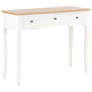 vidaXL Dressing Console Table with 3 Drawers White