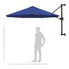 vidaXL Wall-Mounted Garden Parasol with Metal Pole 300 cm Blue